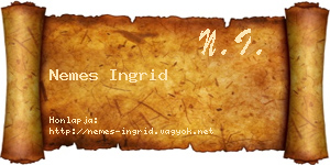 Nemes Ingrid névjegykártya